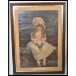 A framed and glazed 19th Century Victorian chromolithograph print titled " Cherry Pie " by John