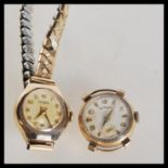 Two vintage 20th Century hallmarked 9ct gold watches one set to an expanding watch bracelet by Audax