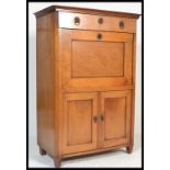 A French 19th Century fruitwood secretaire abattant cabinet fitted with a frieze drawer to the top