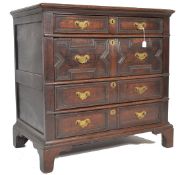 A 17TH CENTURY COMMONWEALTH GEOMETRIC OAK CHEST OF DRAWERS