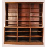 EDWARDIAN LARGE SOLID MAHOGANY TRIPLE SECTION LIBRARY BOOKCASE