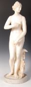 19TH CENTURY ITALIAN WHITE MARBLE VENUS DE MEDICI STATUE