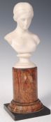 19TH CENTURY VICTORIAN MARBLE AND PARIAN WARE BUST OF PSYCHE