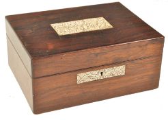 19TH CENTURY ANGLO COLONIAL ROSEWOOD & IVORY WORKBOX