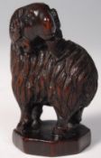 JAPANESE MEIJI PERIOD HAND CARVED NETSUKE IN THE FORM OF A RAM