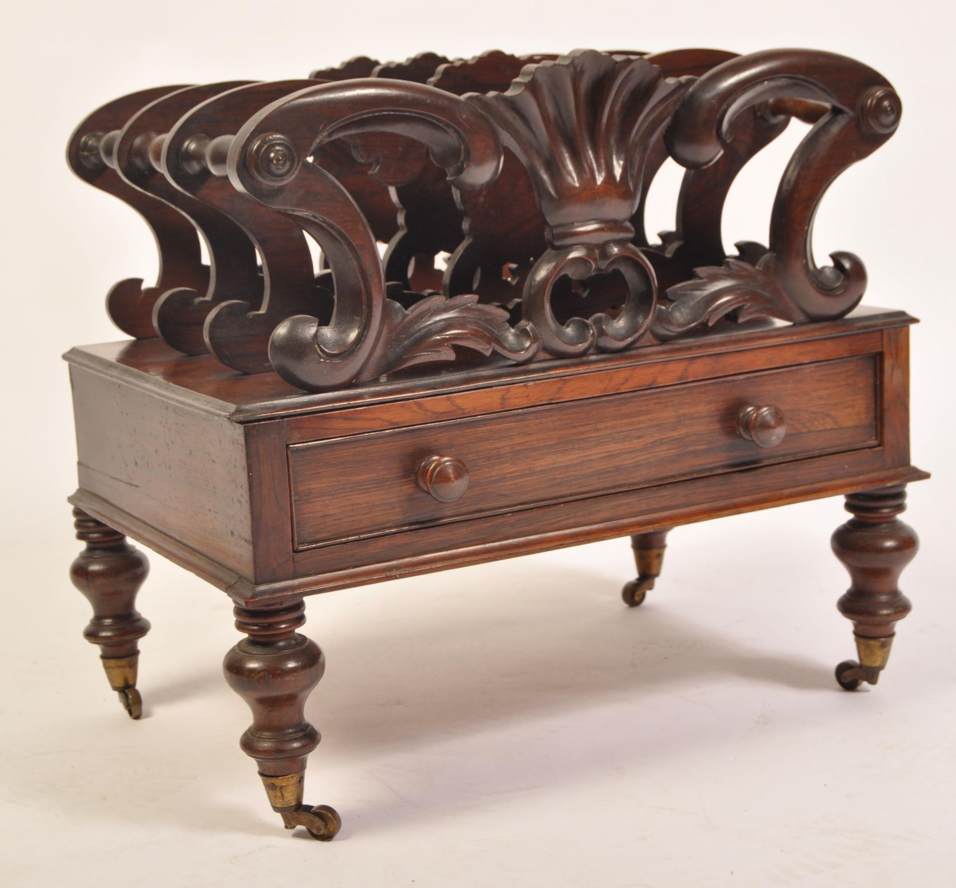 19TH CENTURY REGENCY ROSEWOOD CANTERBURY - MAGAZINE RACK