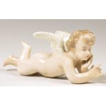 19TH CENTURY MEISSEN PORCELAIN ANGEL - WINGED CHERUB FIGURE