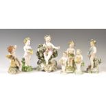 COLLECTION OF 19TH CENTURY PORCELAIN FIGURES OF CHERUBS PUTTI