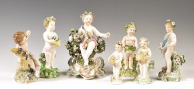 COLLECTION OF 19TH CENTURY PORCELAIN FIGURES OF CHERUBS PUTTI