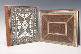 TWO 19TH CENTURY ANGLO INDIAN VIZAGAPATAM WRITING BLOTTERS