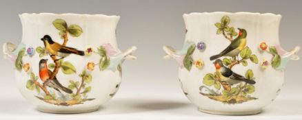 A PAIR OF 19TH CENTURY MEISSEN AR STYLE ICE PAIL - JARDINIERES