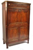 19TH CENTURY BIEDERMEIER MAHOGANY MARBLE SECRETAIRE ABATTANT