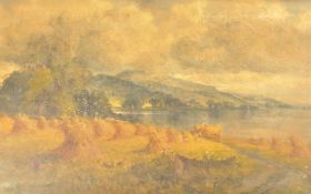 HARRY PENNELL (1879-1934) CORN FIELDS NORTH WALES OIL PAINTING