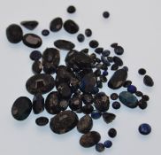 A packet of mixed cut sapphire loose gemstones. Largest approx 7 mms. Total weight approx 27.8cts.