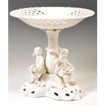 18TH / 19TH CENTURY DERBY WHITE GLAZE PORCELAIN CENTREPIECE TAZZA