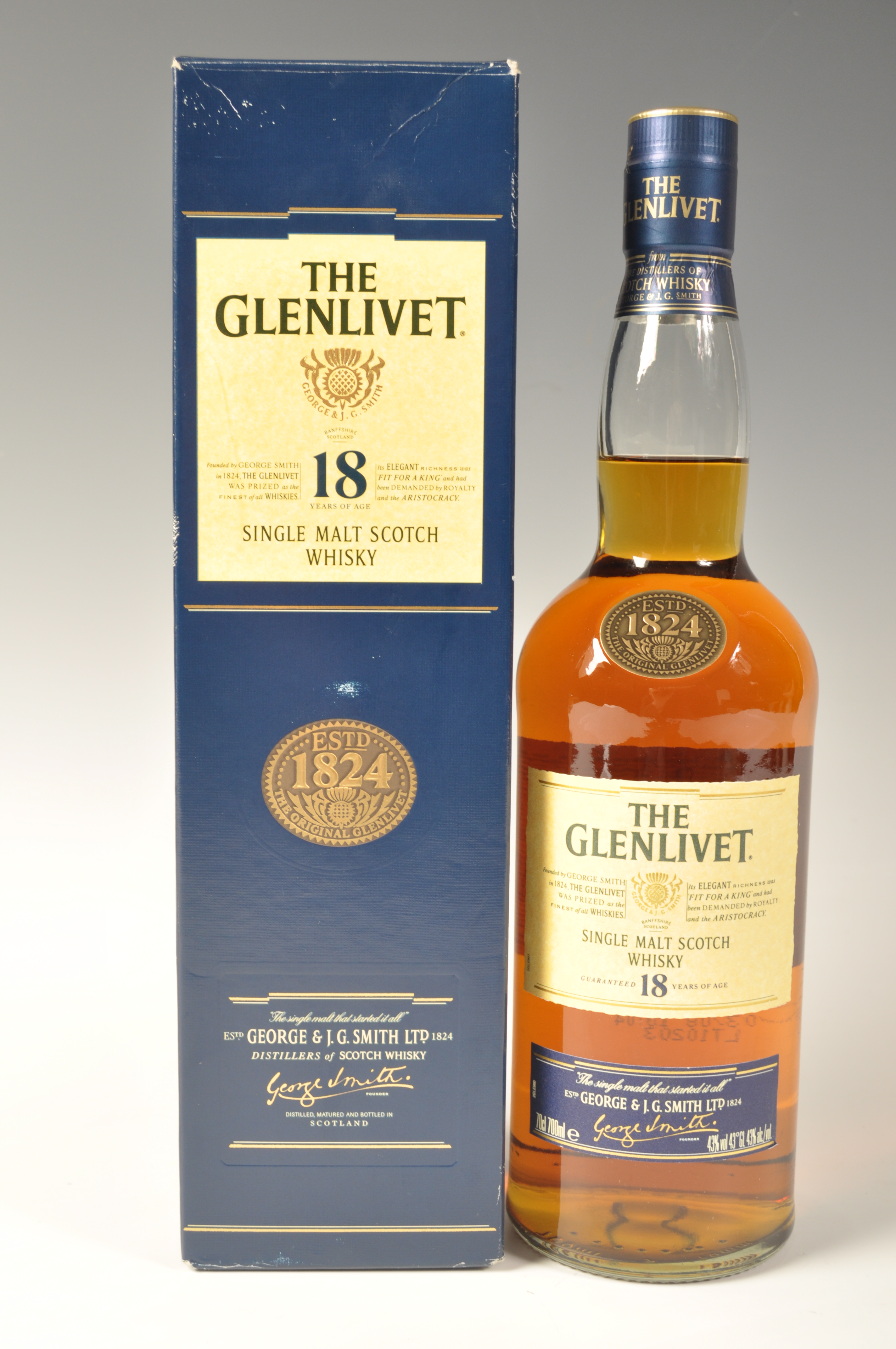 THE GLENLIVET 18 YEAR AGED BOXED SINGLE MALT SCOTCH WHISKEY