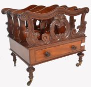 19TH CENTURY VICTORIAN MAHOGANY CANTERBURY / MAGAZINE STAND