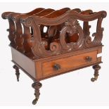 19TH CENTURY VICTORIAN MAHOGANY CANTERBURY / MAGAZINE STAND