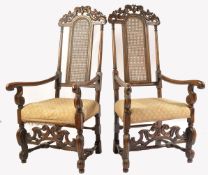 A PAIR OF LATE 17TH / 18TH CENTURY ENGLISH WALNUT DANIEL MAROT CHAIRS