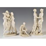 THREE 18TH CENTURY PARIAN WARE FIGURINE GROUPS