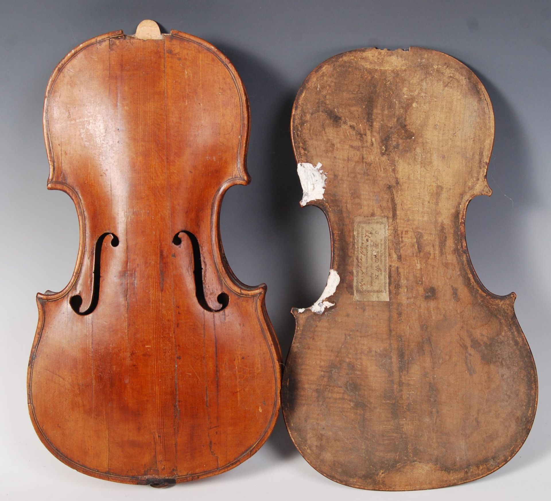 AN 18TH CENTURY GEORGE III PAINTED VIOLIN RYE 1776 BODY - Bild 4 aus 5