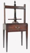 18TH CENTURY GEORGE III COUNTRY OAK BOOK PRESS TABLE STAND