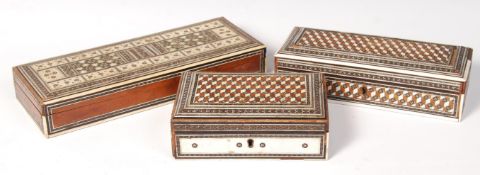THREE 19TH CENTURY ANGLO INDIAN VIZAGAPATAM BOXES