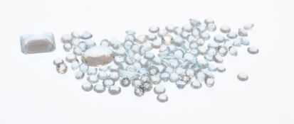 A selection of round mixed cut Aquamarine loose gemstones to include two oval mixed cut and an