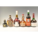A GROUP OF SIX MIXED ALCOHOL ALL WORLD LIQUORS