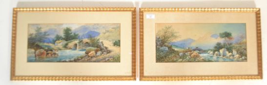 H HERDMAN (BRITISH 20TH CENTURY) PAIR WATERCOLOUR PAINTINGS