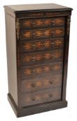 EDWARDS & ROBERTS MAHOGANY INLAID WELLINGTON CHEST OF DRAWERS