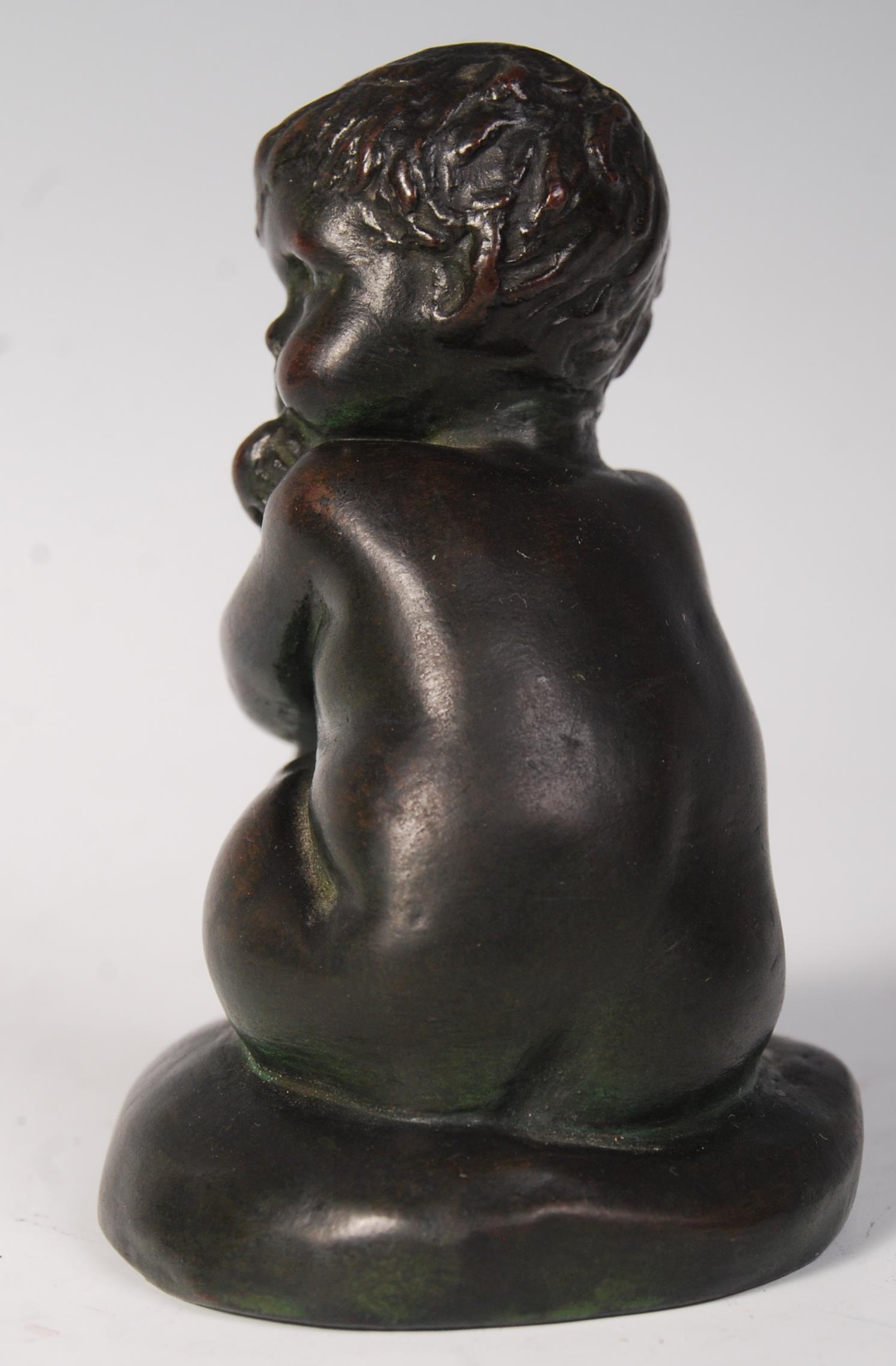 RARE LOUISA EDITH CHURCH MARYON BRONZE FIGURINE OF AN INFANT. - Image 2 of 6