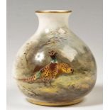 1921 HARRY STINTON FOR ROYAL WORCESTER HANDPAINTED SMALL VASE