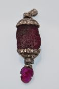 A Burma ruby and diamond necklace pendant. The pendant being formed of a large Burmese ruby with