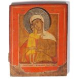 19TH CENTURY RUSSIAN RELIGIOUS ICON DEPICTING THE VIRGIN OF VLADIMIR