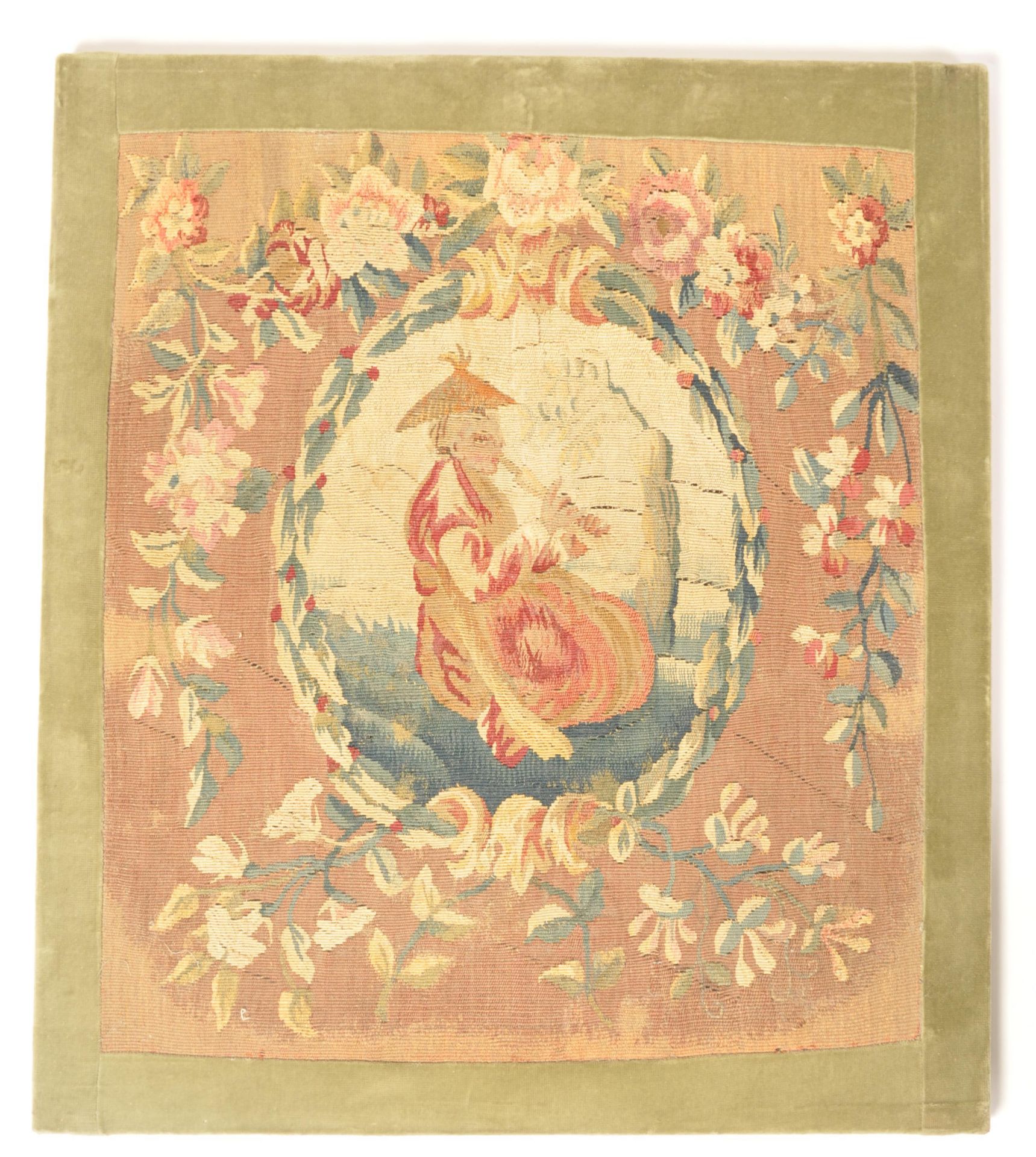 18TH CENTURY PARTIAL TAPESTRY FRAGMENT EMBROIDERY - Bild 2 aus 4