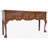 A GEORGE III COUNTRY OAK GEOMETRIC MOULDED DRESSER BASE