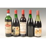 5 VINTAGE RED WINES TO INCLUDE ST EMILION AND CHATEAUNEUF DU PAPE