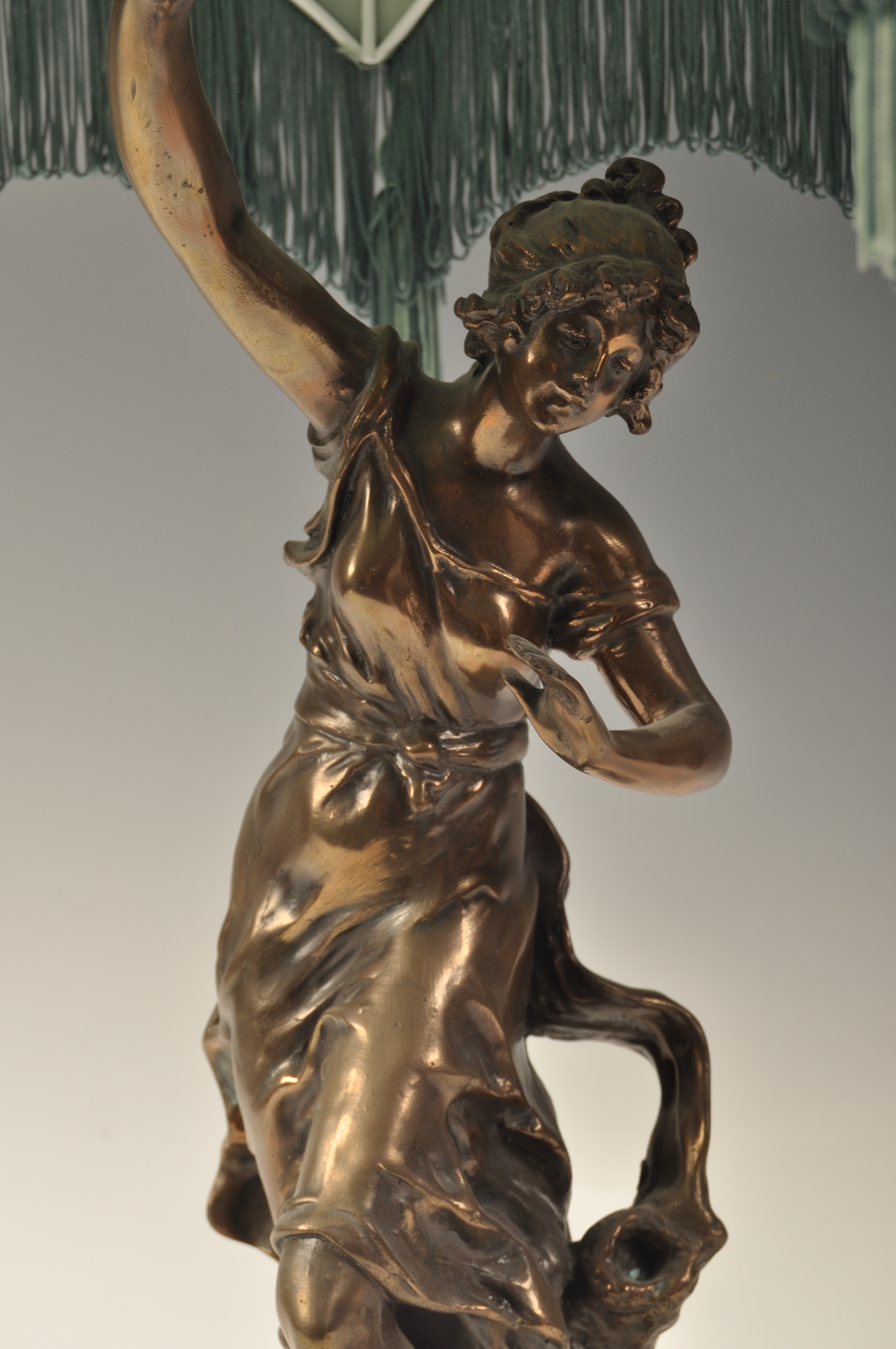 AFTER LOUIS MOREAU BRONZE TABLE LAMP SCULPTURE OF A DANCER - Image 2 of 6