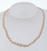 20TH CENTURY FRENCH STRING OF FRESHWATER PEARLS
