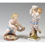 19TH CENTURY CONTINENTAL MEISSEN PORCELAIN CHERUB FIGURINE