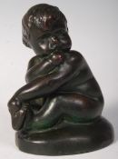 RARE LOUISA EDITH CHURCH MARYON BRONZE FIGURINE OF AN INFANT.