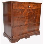 A 19TH CENTURY WALNUT BIEDERMEIER BACHELORS CHEST OF DRAWERS