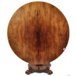 19TH CENTURY REGENCY IRISH / SCOTTISH TILT TOP ROSEWOOD DINING TABLE