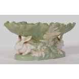 19TH CENTURY MINTON MAJOLICA RABBIT AND LEAF COMPORT STAND