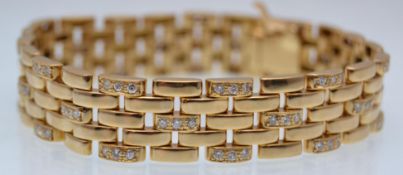 18CT GOLD AND DIAMOND CARTIER MAILLON PANTHERE BRACELET