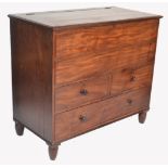 19TH CENTURY VICTORIAN MAHOGANY FAUX CHEST MULE COFFER