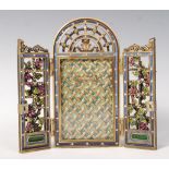 JAY STRONGWATER ENAMEL & JEWEL ENCRuSTED TRIPTYCH PICTURE FRAME