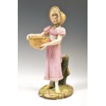 19TH CENTURY ROYAL WORCESTER FIGURE OF GIRL BY JAMES HADLEY