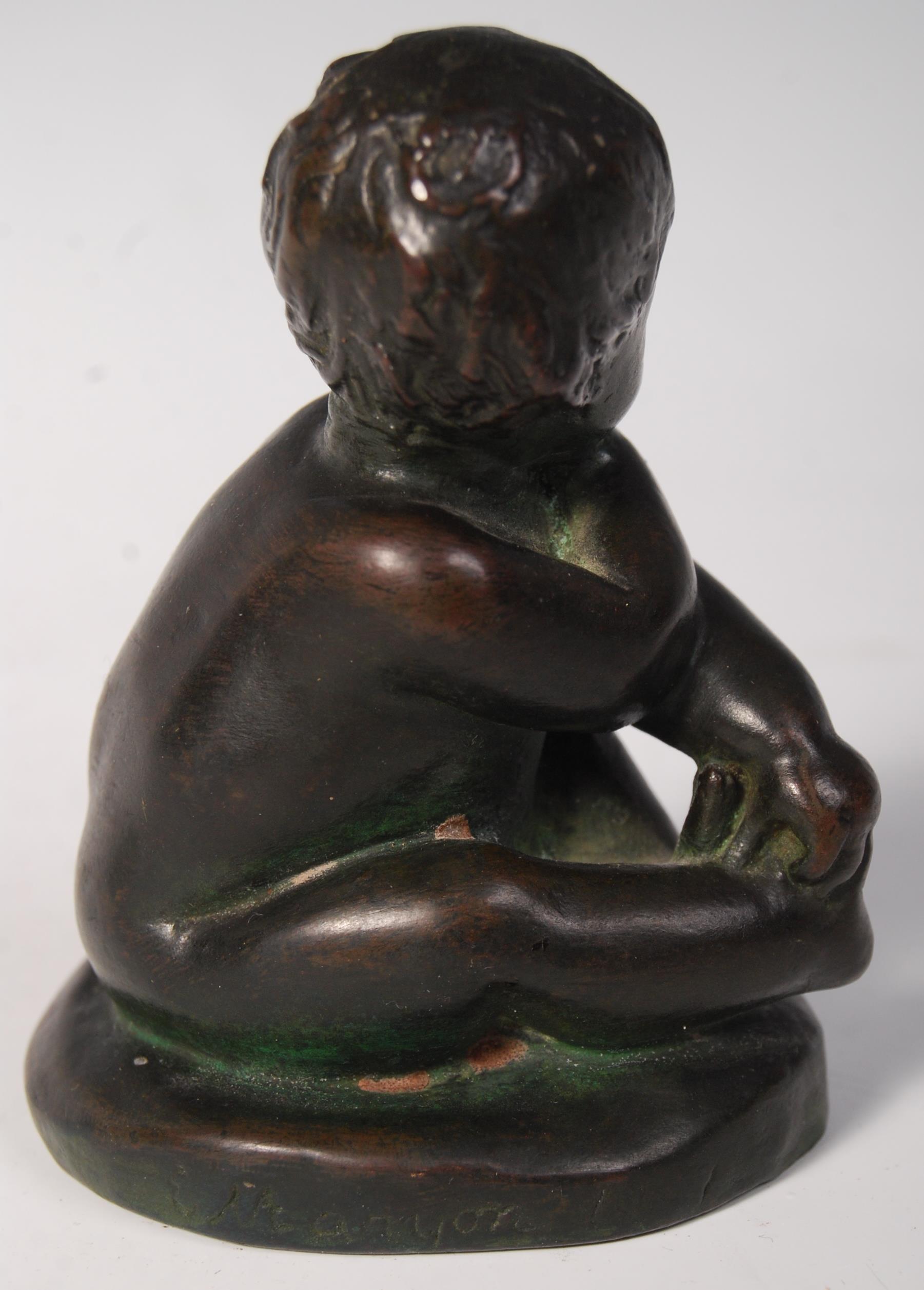 RARE LOUISA EDITH CHURCH MARYON BRONZE FIGURINE OF AN INFANT. - Image 3 of 6